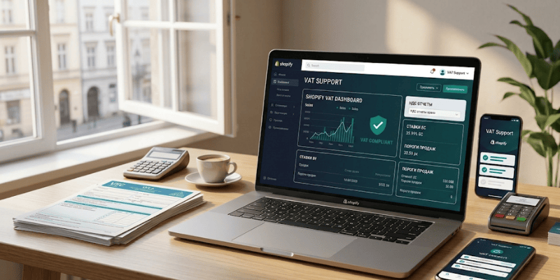 Shopify store VAT compliance overview illustration