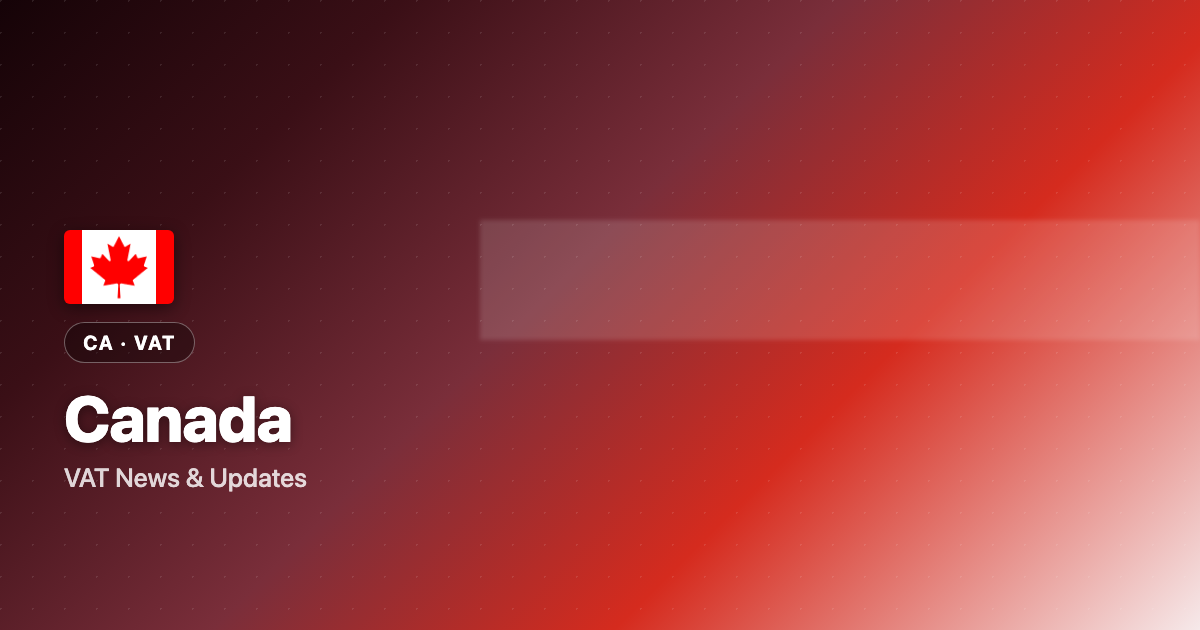 Canada VAT news card